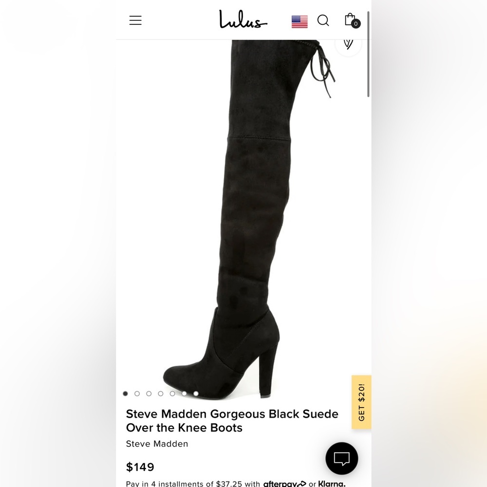 Steve Madden Over the Knee Black Suede Boots 8.5